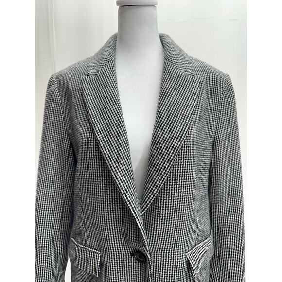 Banana Republic black white wool blend blazer 8 - Picture 2 of 5